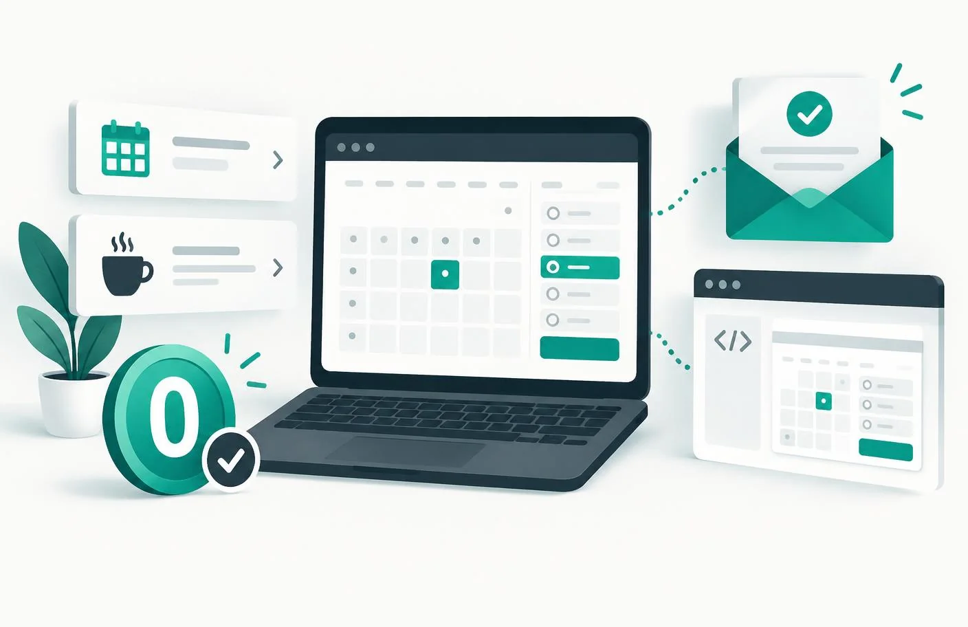Free online appointment scheduling toolkit with a booking calendar, appointment types, confirmation email, and website embed