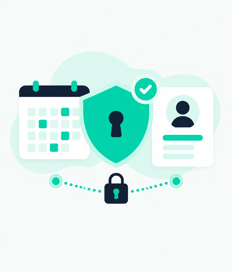 Shield protecting a calendar and user profile